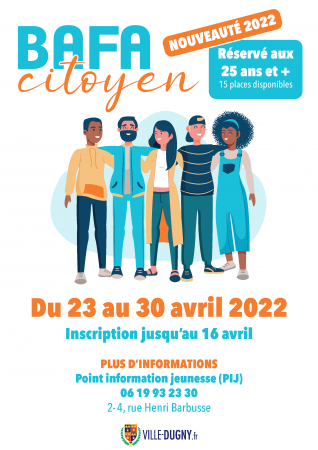 Nouveauté 2022 : Bafa citoyen réservé aux 25 ans et plus - Du 23 au 30 avril